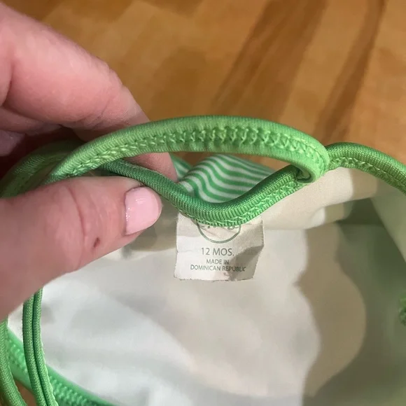 Circo adorable ruffled pin stripe with bows bathing suit - Picture 2 of 3